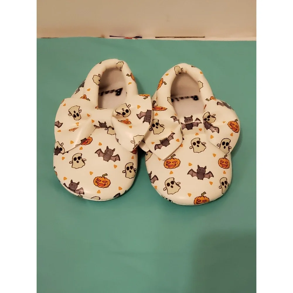Bebila Cartoon‎ Baby Moccasins Shoes 6-12 Months Toddler Pumpkin Bow Bat Ghost